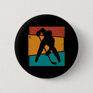 Retro Vintage Hockey Performance Button