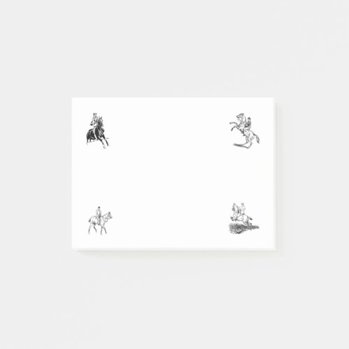 Retro Vintage Horse Riding Post_it Notes