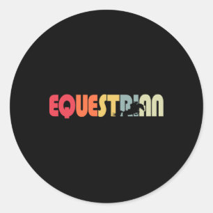 Retro Vintage Horseback Riding Horse Lover Equestr Classic Round Sticker