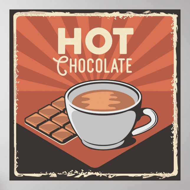 retro vintage hot chocolate business  poster (Front)