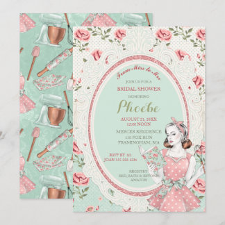 Retro Vintage Housewife 50's Bridal Shower Invitation