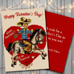 Retro Vintage Howdy Pardner Custom Valentine&#39;s Day Holiday Card at Zazzle