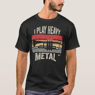 Retro Vintage I Play Heavy Metal Trumpet Player T-Shirt