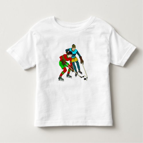 Retro Vintage Ice Hockey Players Old Comics Style Toddler T_shirt
