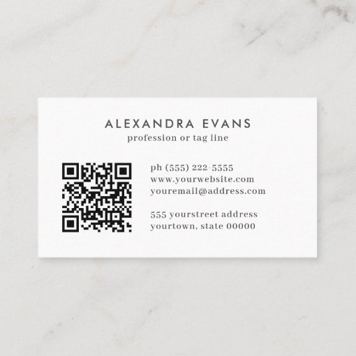 Retro Vintage inspired blue orange yellow QR CODE Business Card | Zazzle
