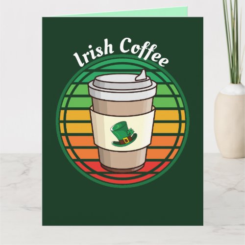 Retro Vintage Irish Coffee Hot Drink to Go Card