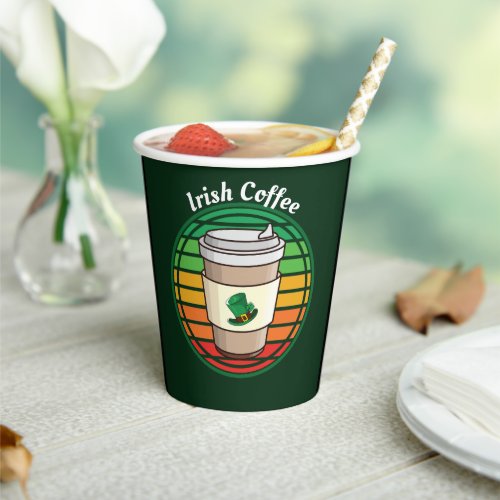 Retro Vintage Irish Coffee Hot Drink to Go Paper Cups