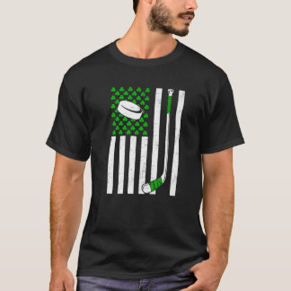 Retro Vintage Irish USA Flag Sport Hockey St.Patri T-Shirt