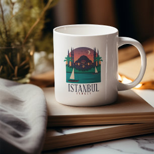Retro Vintage Istanbul Turkey Skyline Hagia Sophia Coffee Mug