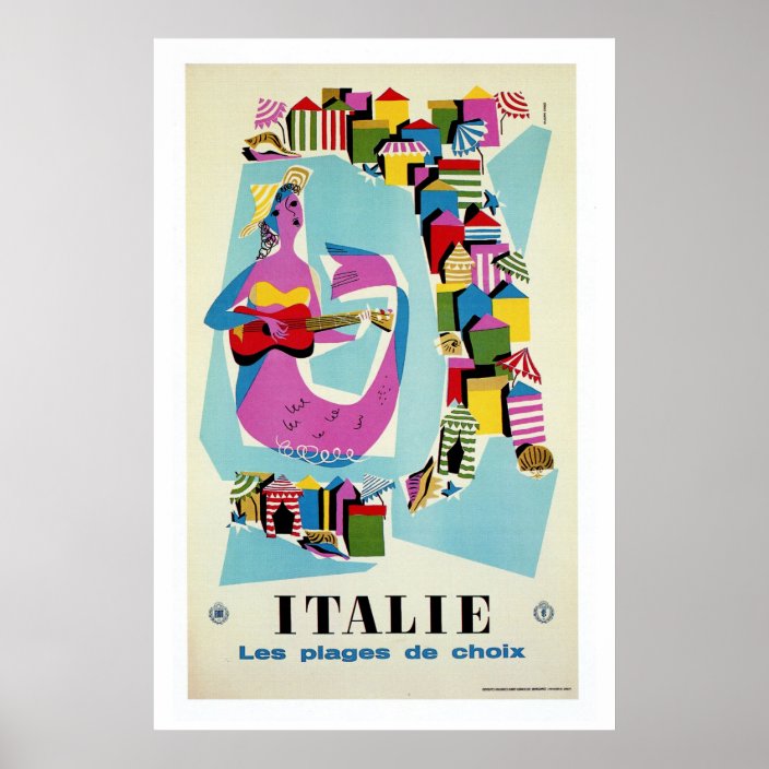 Retro Vintage Italy Italian Travel Advertising Poster Zazzle Com