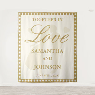 Retro Vintage Ivory Wedding Backdrops Banner