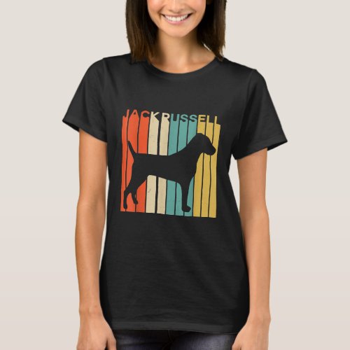 Retro Vintage Jack Russell Terrier Silhouette Dog  T_Shirt