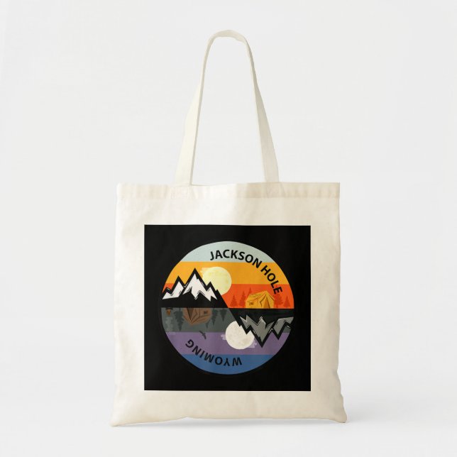Retro Vintage Jackson Hole, Wyoming Souvenir  Tote Bag (Front)