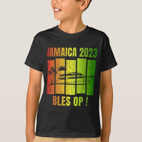 Retro Vintage Jamaica Family Vacation Cruise 2023  T_Shirt