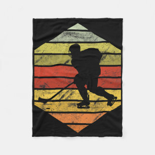 Retro Vintage Jersey Ice Hockey Player Striker Fleece Blanket