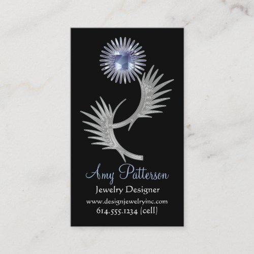 Retro Vintage Jeweled Blue Design 2 Business Card