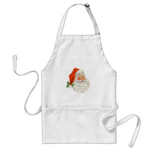 Retro Vintage Jolly Santa Claus Christmas Adult Apron