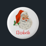 Retro Vintage Jolly Santa Claus Christmas Button<br><div class="desc">A button with a festive retro picture. Jolly old Santa Claus with his red rosy cheeks and warm friendly smile. A bit of old school nostalgia for the old timers,  this image brings backs memories of the celebrations from Christmas past.</div>
