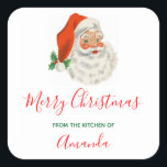 Retro Vintage Jolly Santa Claus Christmas Kitchen Square Sticker<br><div class="desc">Kitchen Stickers with a festive retro picture. Jolly old Santa Claus with his red rosy cheeks and warm friendly smile. A bit of old school nostalgia for the old timers,  this image brings backs memories of the celebrations from Christmas past.</div>