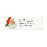 Retro Vintage Jolly Santa Claus Christmas Label