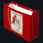 Retro Vintage Jolly Santa Claus Christmas Large Gift Bag<br><div class="desc">A gift bag with a festive retro picture. Jolly old Santa Claus with his red rosy cheeks and warm friendly smile. A bit of old school nostalgia for the old timers,  this image brings backs memories of the celebrations from Christmas past.</div>