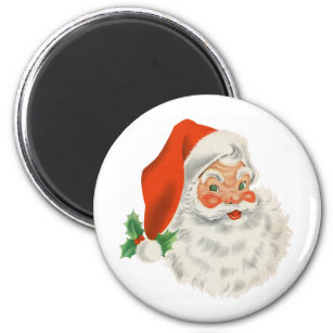 Retro Vintage Jolly Santa Claus Christmas Magnet