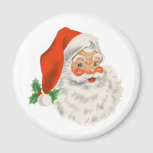 Retro Vintage Jolly Santa Claus Christmas Magnet