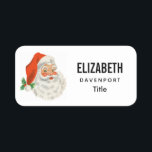 Retro Vintage Jolly Santa Claus Christmas Name Tag<br><div class="desc">A name tag with a festive retro picture. Jolly old Santa Claus with his red rosy cheeks and warm friendly smile. A bit of old school nostalgia for the old timers,  this image brings backs memories of the celebrations from Christmas past.</div>
