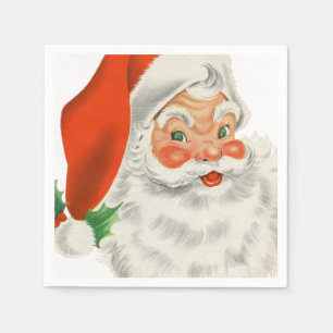 Retro Vintage Jolly Santa Claus Christmas Napkins