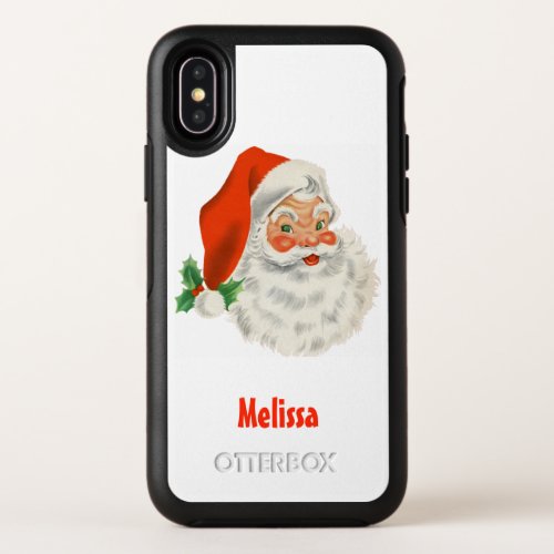 Retro Vintage Jolly Santa Claus Christmas OtterBox Symmetry iPhone XS Case