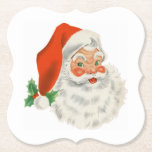 Retro Vintage Jolly Santa Claus Christmas Paper Coaster<br><div class="desc">Paper coasters with a festive retro picture. Jolly old Santa Claus with his red rosy cheeks and warm friendly smile. A bit of old school nostalgia for the old timers,  this image brings backs memories of the celebrations from Christmas past.</div>