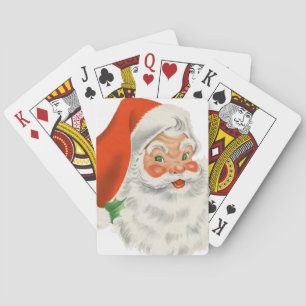 Retro Vintage Jolly Santa Claus Christmas Poker Cards
