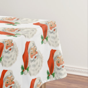 Retro Vintage Jolly Santa Claus Christmas Tablecloth