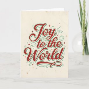 Retro Vintage Joy to the World Christmas Holiday Card