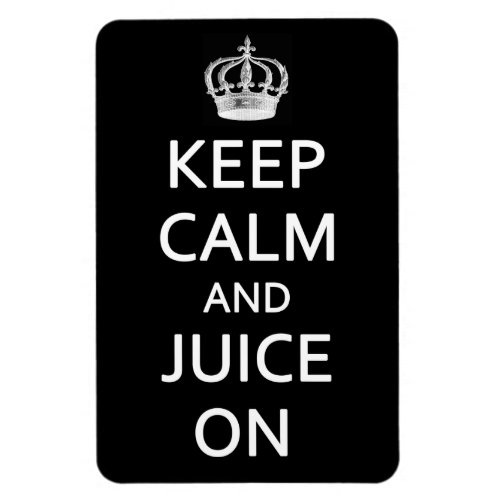 Retro Vintage Keep Calm and Juice On Black Magnet