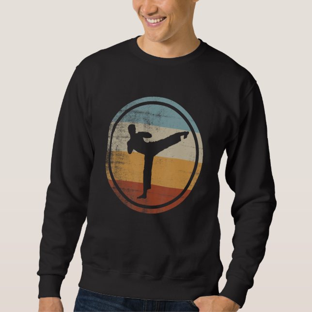 Retro Vintage Kickboxer Kickboxing Sweatshirt (Front)
