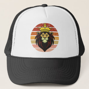 Retro vintage king lion trucker hat