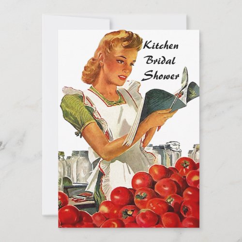 Retro Vintage Kitchen Bridal Shower Invitations