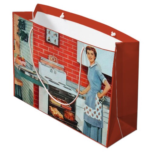 retro vintage kitchen lady  large gift bag