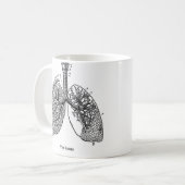 Retro Vintage Kitsch Anatomy Medical Lungs Coffee Mug (Front Left)