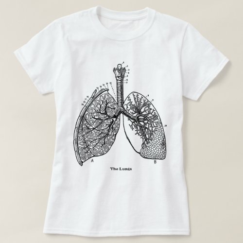 Retro Vintage Kitsch Anatomy Medical Lungs T_Shirt
