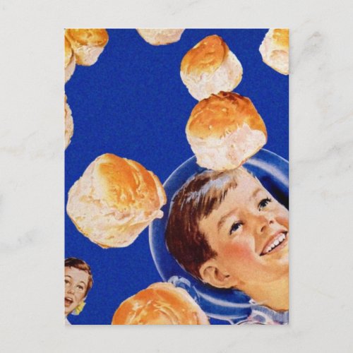 Retro Vintage Kitsch Biscuit Space Boy Ad Postcard