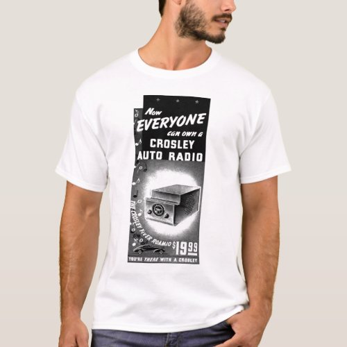 Retro Vintage Kitsch Crosley Car Radio Ad T_Shirt