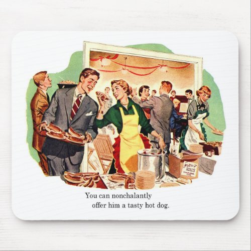 Retro Vintage Kitsch Dating Offer a Hot Dog Mouse Pad