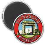 Retro Vintage Kitsch Decal Vicksburg Mississippi Magnet