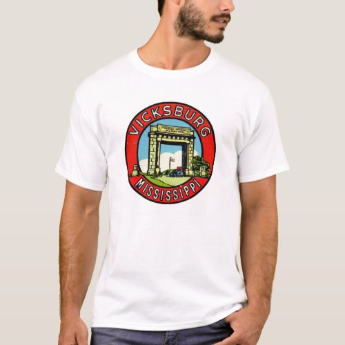Retro Vintage Kitsch Decal Vicksburg Mississippi T_Shirt
