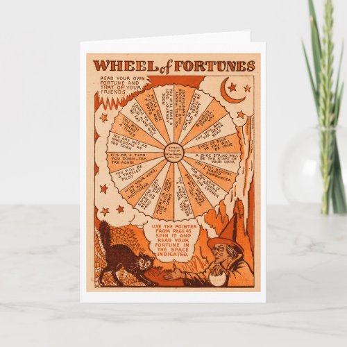 Retro Vintage Kitsch Halloween Wheel of Fortunes Card