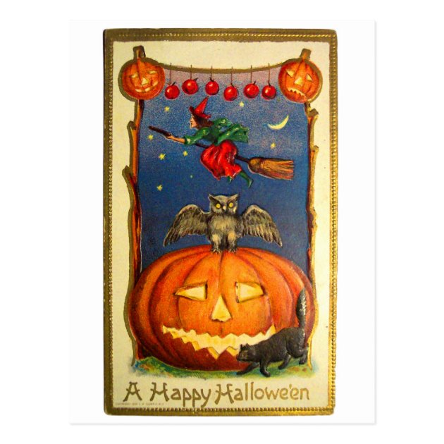 Retro Vintage Kitsch Happy Halloween Invitation