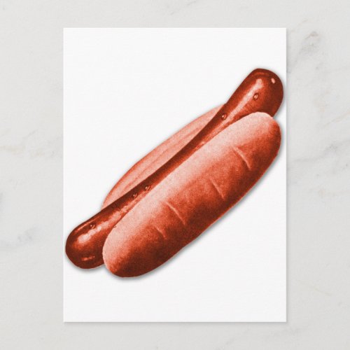 Retro Vintage Kitsch Hot Dog Frankfurter Red Hots Postcard