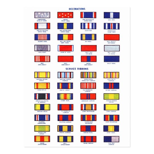 Military Service Ribbons Chart